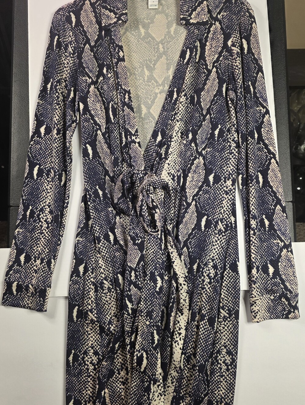 Diane von Furstenberg DVF New Jeanne Two Mini Silk Snake Wrap Dress 6
